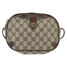 GUCCI GG Supreme Web Sherry Line Clutch Bag PVC Beige Gold 89 02 066 Auth 150444 - 0