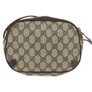 GUCCI GG Supreme Web Sherry Line Clutch Bag PVC Beige Gold 89 02 066 Auth 150444-3