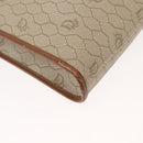 Christian Dior Honeycomb Canvas Hand Bag PVC Leather Beige Gold Auth 150446-9