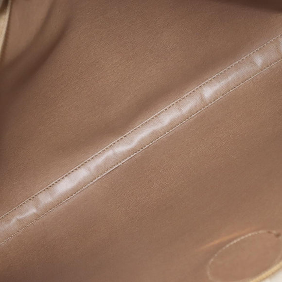 Christian Dior Honeycomb Canvas Hand Bag PVC Leather Beige Gold Auth 150446