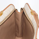 Christian Dior Honeycomb Canvas Hand Bag PVC Leather Beige Gold Auth 150446-17