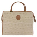 Christian Dior Honeycomb Canvas Hand Bag PVC Leather Beige Gold Auth 150446-13