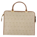 Christian Dior Honeycomb Canvas Hand Bag PVC Leather Beige Gold Auth 150446-2