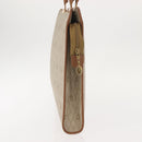 Christian Dior Honeycomb Canvas Hand Bag PVC Leather Beige Gold Auth 150446-4