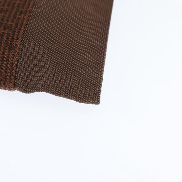 HERMES Pochette Her Line MM Shoulder Bag Canvas Brown Auth 150447