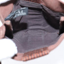 HERMES Pochette Her Line MM Shoulder Bag Canvas Brown Auth 150447-15