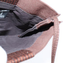 HERMES Pochette Her Line MM Shoulder Bag Canvas Brown Auth 150447-16