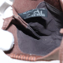 HERMES Pochette Her Line MM Shoulder Bag Canvas Brown Auth 150447-17