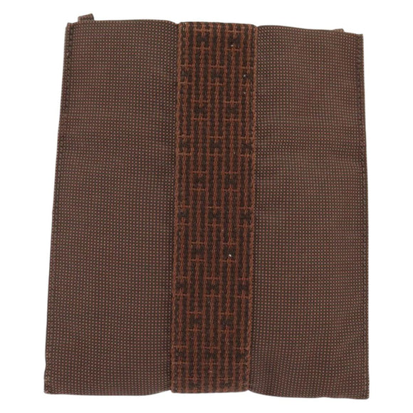 HERMES Pochette Her Line MM Shoulder Bag Canvas Brown Auth 150447