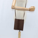 HERMES Pochette Her Line MM Shoulder Bag Canvas Brown Auth 150447-20