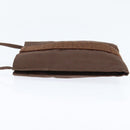 HERMES Pochette Her Line MM Shoulder Bag Canvas Brown Auth 150447-4