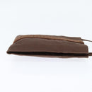 HERMES Pochette Her Line MM Shoulder Bag Canvas Brown Auth 150447-5