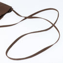 HERMES Pochette Her Line MM Shoulder Bag Canvas Brown Auth 150447-7