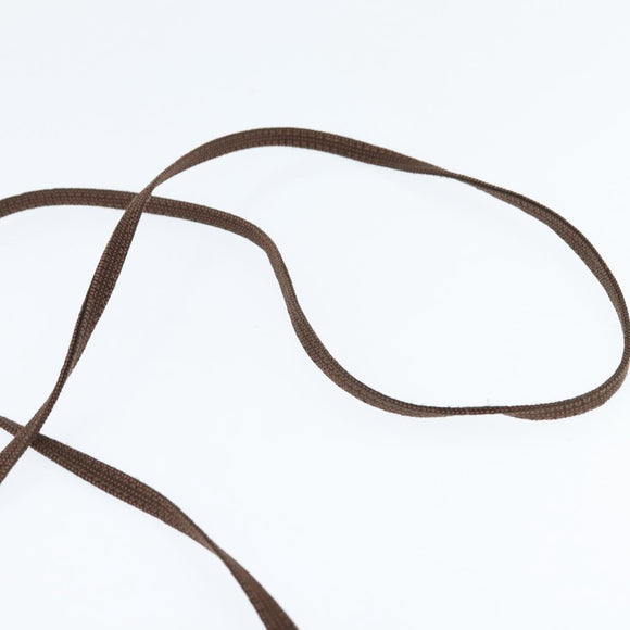 HERMES Pochette Her Line MM Shoulder Bag Canvas Brown Auth 150447