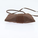 HERMES Pochette Her Line MM Shoulder Bag Canvas Brown Auth 150447-9