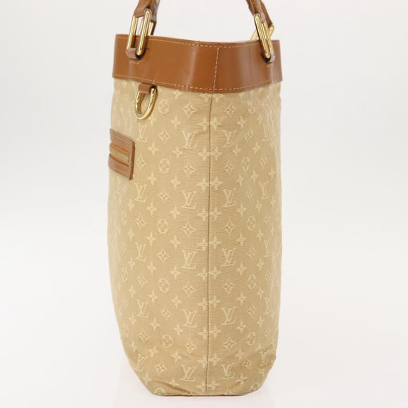 LOUIS VUITTON Monogram Mini Lucille GM Tote Bag Beige M92683 LV Auth 150454
