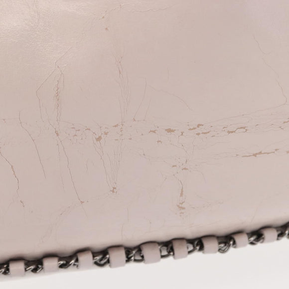 CHANEL Shoulder Bag Leather Pink Silver CC Auth 150457