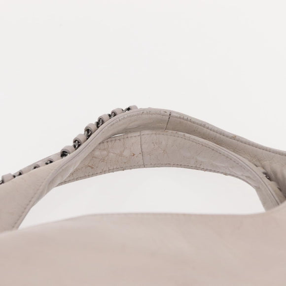 CHANEL Shoulder Bag Leather Pink Silver CC Auth 150457