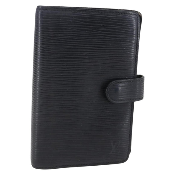 LOUIS VUITTON Epi Agenda PM Day Planner Cover Black R20052 LV Auth 150463