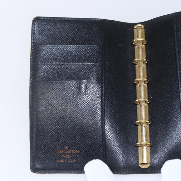 LOUIS VUITTON Epi Agenda PM Day Planner Cover Black R20052 LV Auth 150463
