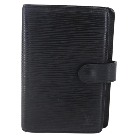 LOUIS VUITTON Epi Agenda PM Day Planner Cover Black R20052 LV Auth 150463