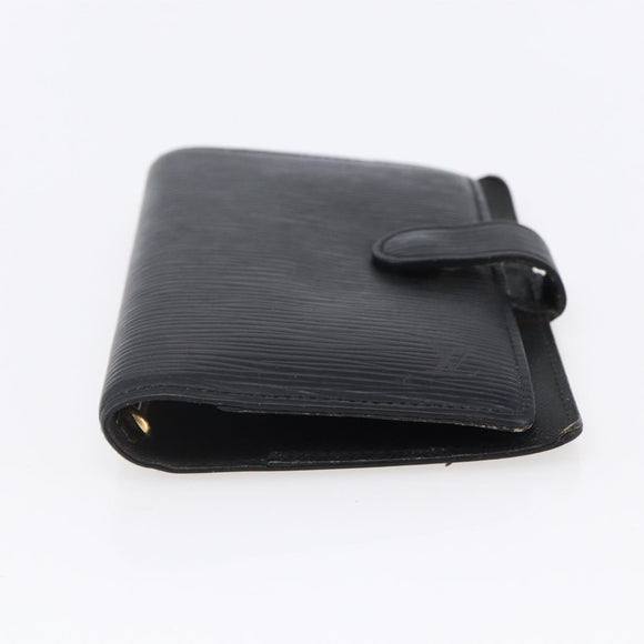 LOUIS VUITTON Epi Agenda PM Day Planner Cover Black R20052 LV Auth 150463