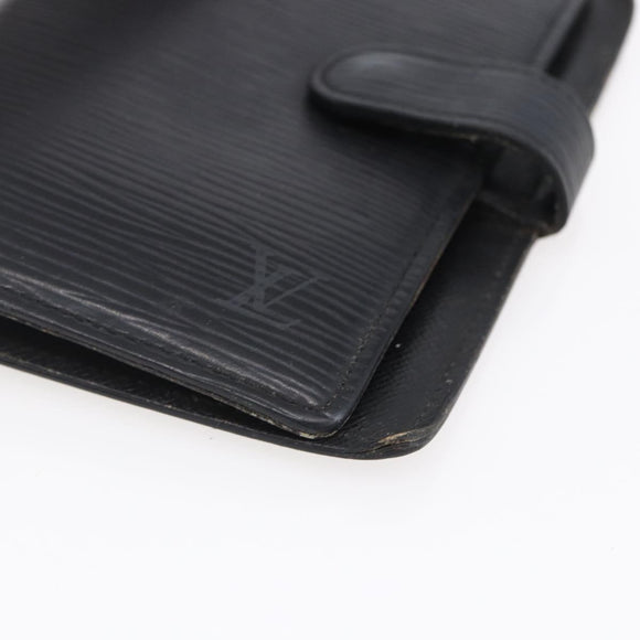 LOUIS VUITTON Epi Agenda PM Day Planner Cover Black R20052 LV Auth 150463
