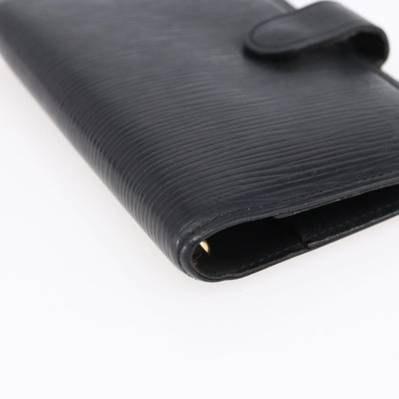 LOUIS VUITTON Epi Agenda PM Day Planner Cover Black R20052 LV Auth 150463