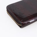 LOUIS VUITTON Vernis Rayure Zippy Wallet Long Wallet Amarante M91717 Auth 150468-16