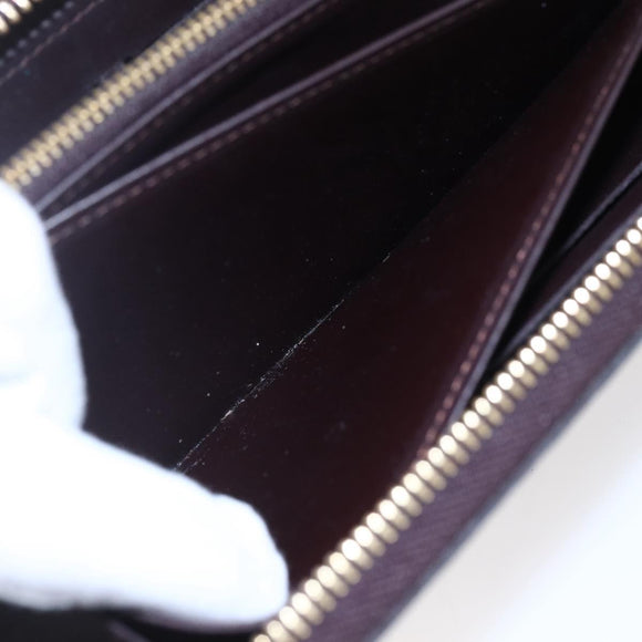 LOUIS VUITTON Vernis Rayure Zippy Wallet Long Wallet Amarante M91717 Auth 150468