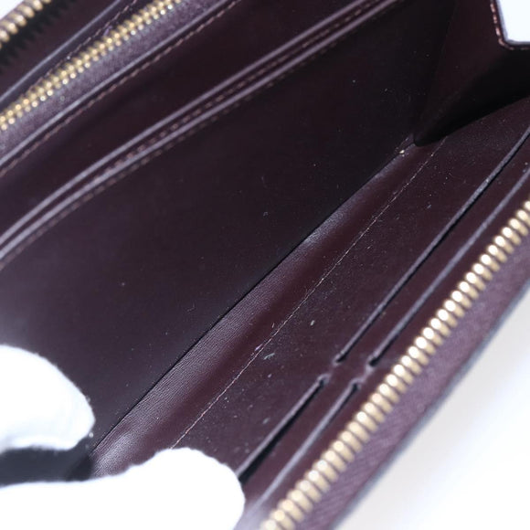LOUIS VUITTON Vernis Rayure Zippy Wallet Long Wallet Amarante M91717 Auth 150468