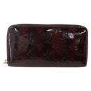 LOUIS VUITTON Vernis Rayure Zippy Wallet Long Wallet Amarante M91717 Auth 150468-13
