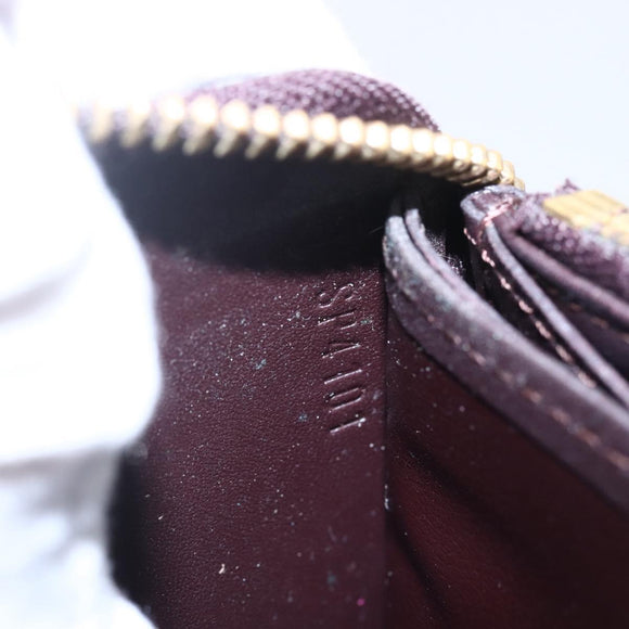 LOUIS VUITTON Vernis Rayure Zippy Wallet Long Wallet Amarante M91717 Auth 150468