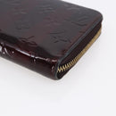 LOUIS VUITTON Vernis Rayure Zippy Wallet Long Wallet Amarante M91717 Auth 150468-7