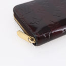 LOUIS VUITTON Vernis Rayure Zippy Wallet Long Wallet Amarante M91717 Auth 150468-14