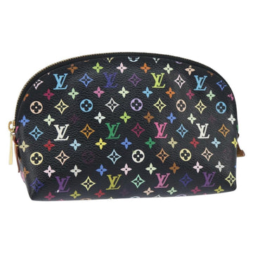 LOUIS VUITTON Multicolor Pochette Cosmetic Pouch Black M47355 LV Auth 150469V