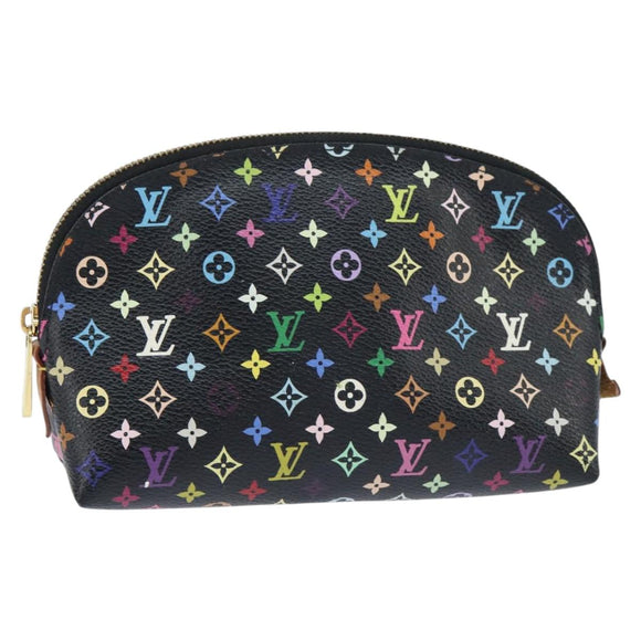 LOUIS VUITTON Multicolor Pochette Cosmetic Pouch Black M47355 LV Auth 150469V