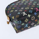 LOUIS VUITTON Multicolor Pochette Cosmetic Pouch Black M47355 LV Auth 150469V-15