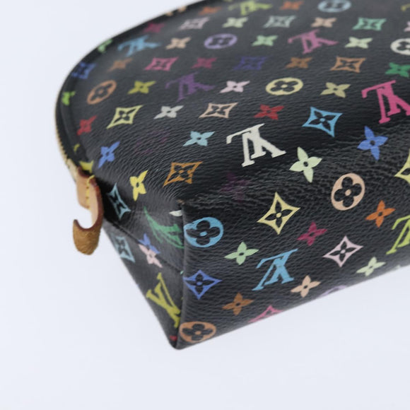 LOUIS VUITTON Multicolor Pochette Cosmetic Pouch Black M47355 LV Auth 150469V