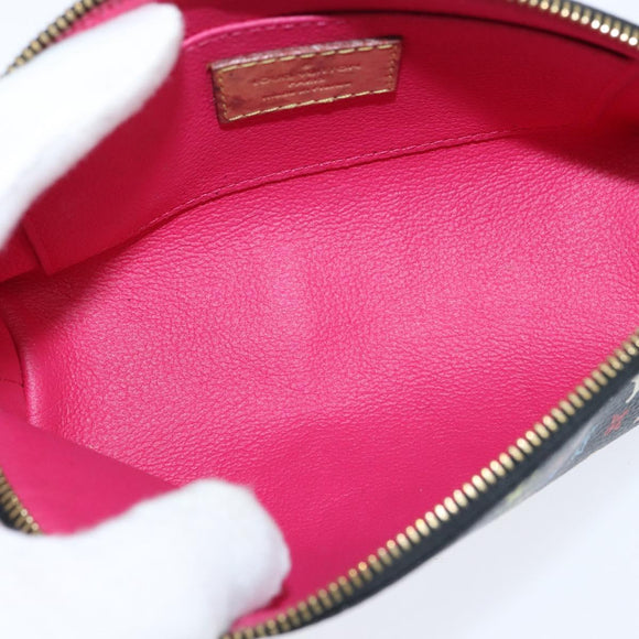LOUIS VUITTON Multicolor Pochette Cosmetic Pouch Black M47355 LV Auth 150469V