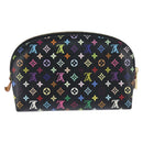 LOUIS VUITTON Multicolor Pochette Cosmetic Pouch Black M47355 LV Auth 150469V-2