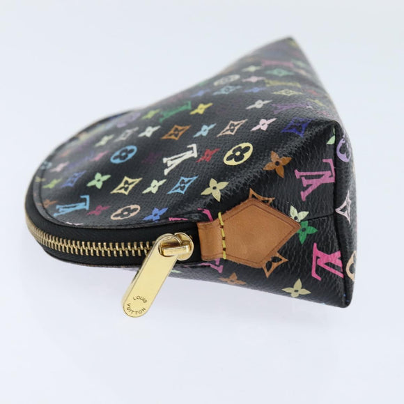 LOUIS VUITTON Multicolor Pochette Cosmetic Pouch Black M47355 LV Auth 150469V