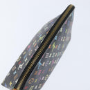 LOUIS VUITTON Multicolor Pochette Cosmetic Pouch Black M47355 LV Auth 150469V-5