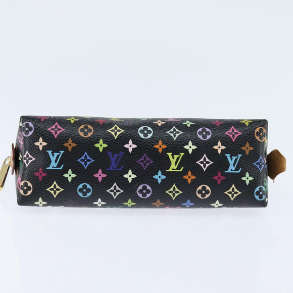 LOUIS VUITTON Multicolor Pochette Cosmetic Pouch Black M47355 LV Auth 150469V