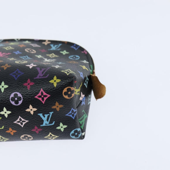 LOUIS VUITTON Multicolor Pochette Cosmetic Pouch Black M47355 LV Auth 150469V