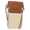 CELINE Triomphe Macadam Canvas Phone Pouch PVC Beige Auth 150473-1