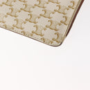 CELINE Triomphe Macadam Canvas Phone Pouch PVC Beige Auth 150473-13