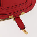 Chloe Hand Bag Straw Leather Beige Red Auth 150475-17