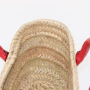 Chloe Hand Bag Straw Leather Beige Red Auth 150475-19