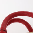 Chloe Hand Bag Straw Leather Beige Red Auth 150475-8